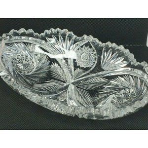 Floral Crystal Cut Home Décor Candy Dish